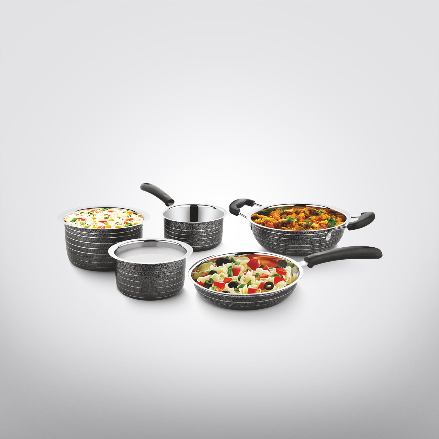 Triply Base S/S Cookware 5 pcs Set
