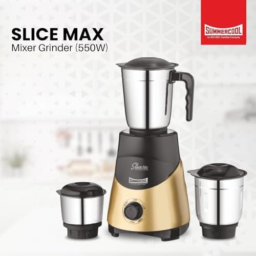 Summercool Slice Max 550W Mixer Grinder | 3 Jars 307 SS