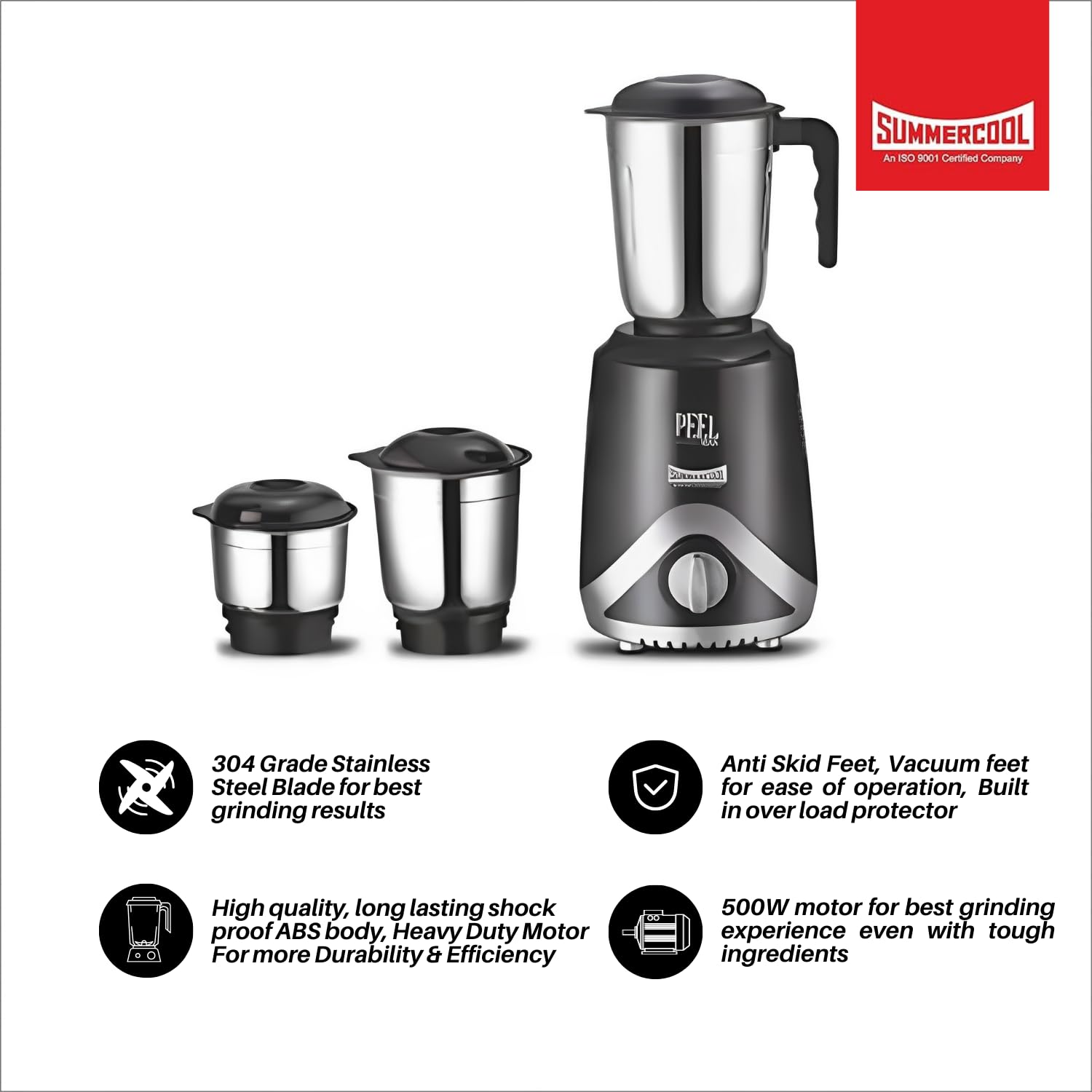 500 Watt Mixer Grinder with 3 Jars
